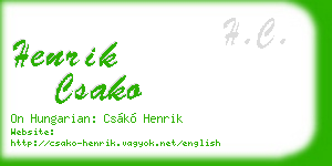 henrik csako business card